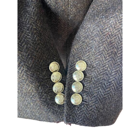 J.Crew Bristol Blazer Jacket Chocolate Herringbone Wool Double Breasted Size 4 - Picture 10 of 11